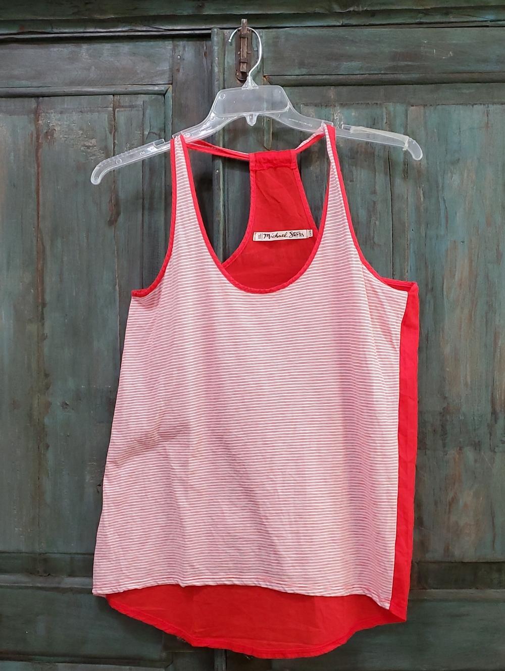 Michael Stars Red and White Striped with Raceback Cut Top, Size OS, NWOT